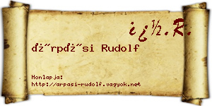 Árpási Rudolf névjegykártya